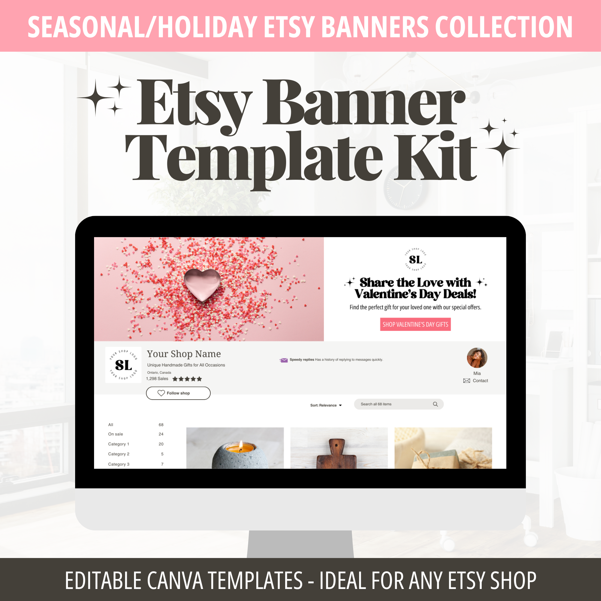 Etsy Shop Kit Etsy Banner Templates Seasonal Holiday Banners